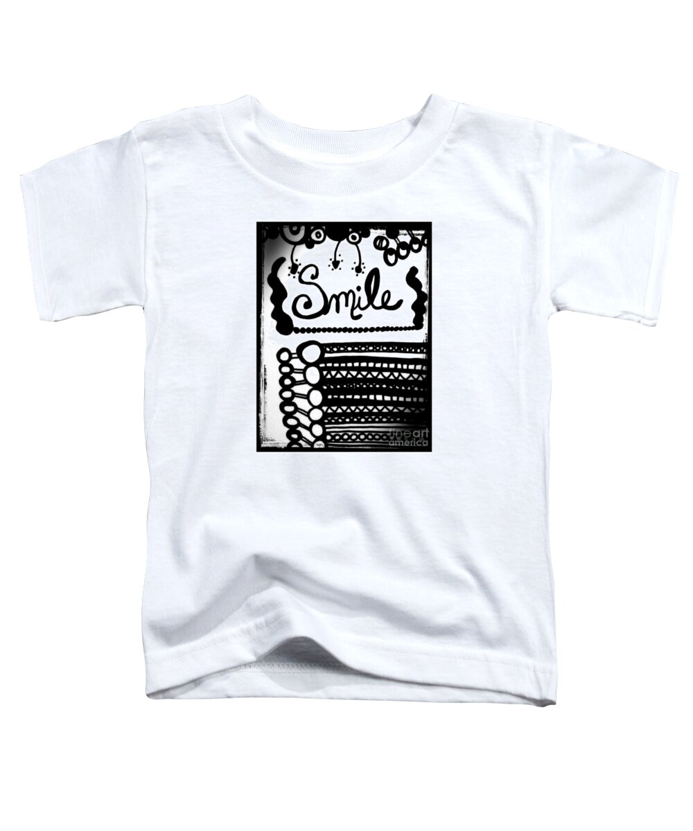 Doodle Toddler T-Shirt featuring the drawing Smile by Rachel Maynard