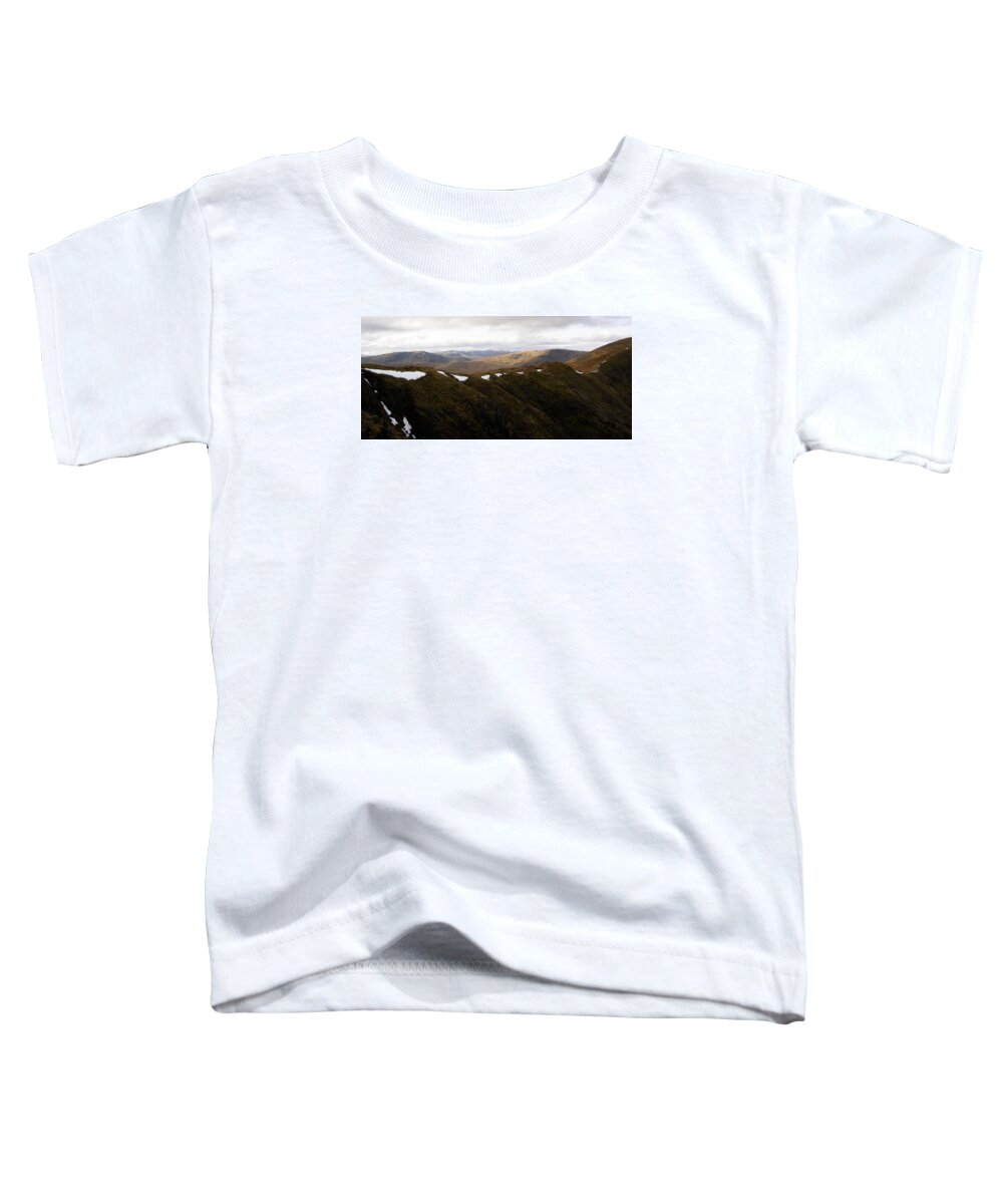 Keswick Toddler T-Shirt featuring the photograph Snow on the tops by Lukasz Ryszka