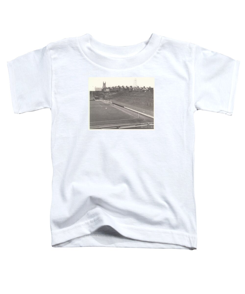  Toddler T-Shirt featuring the photograph Southend United - Roots Hall - South End Terrace 1 - BW - 1960s by Legendary Football Grounds