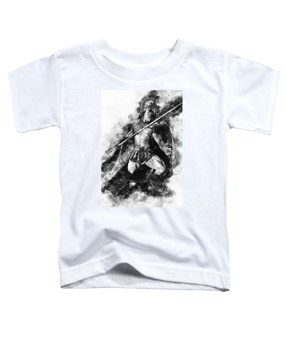 Spartan Warrior Toddler T-Shirt featuring the painting Spartan Hoplite - 21 by AM FineArtPrints