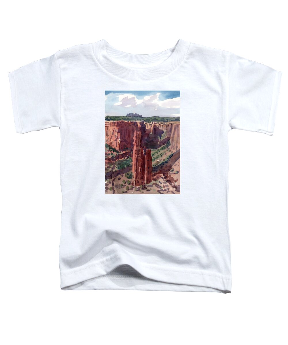 Spider Rock Toddler T-Shirt featuring the painting Spider Rock Overlook by Donald Maier