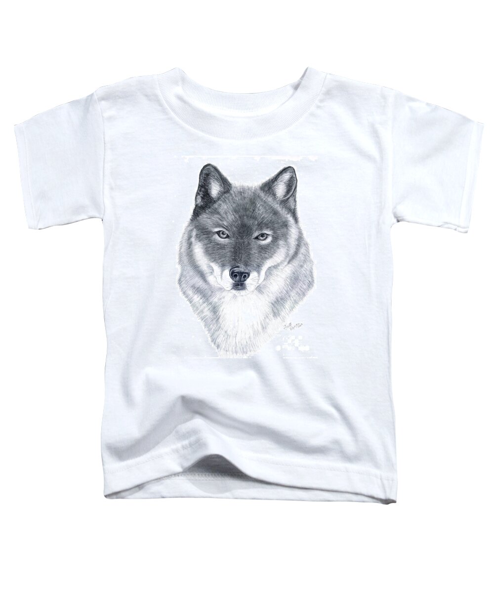 Wolf Toddler T-Shirt featuring the drawing Spirit Guide by Joette Snyder