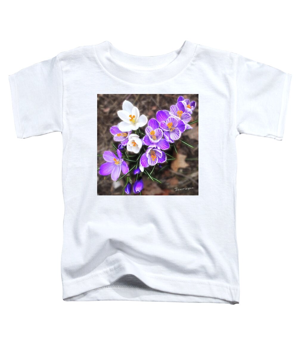 Crocus Toddler T-Shirt featuring the photograph Spring Beauties by Terri Harper
