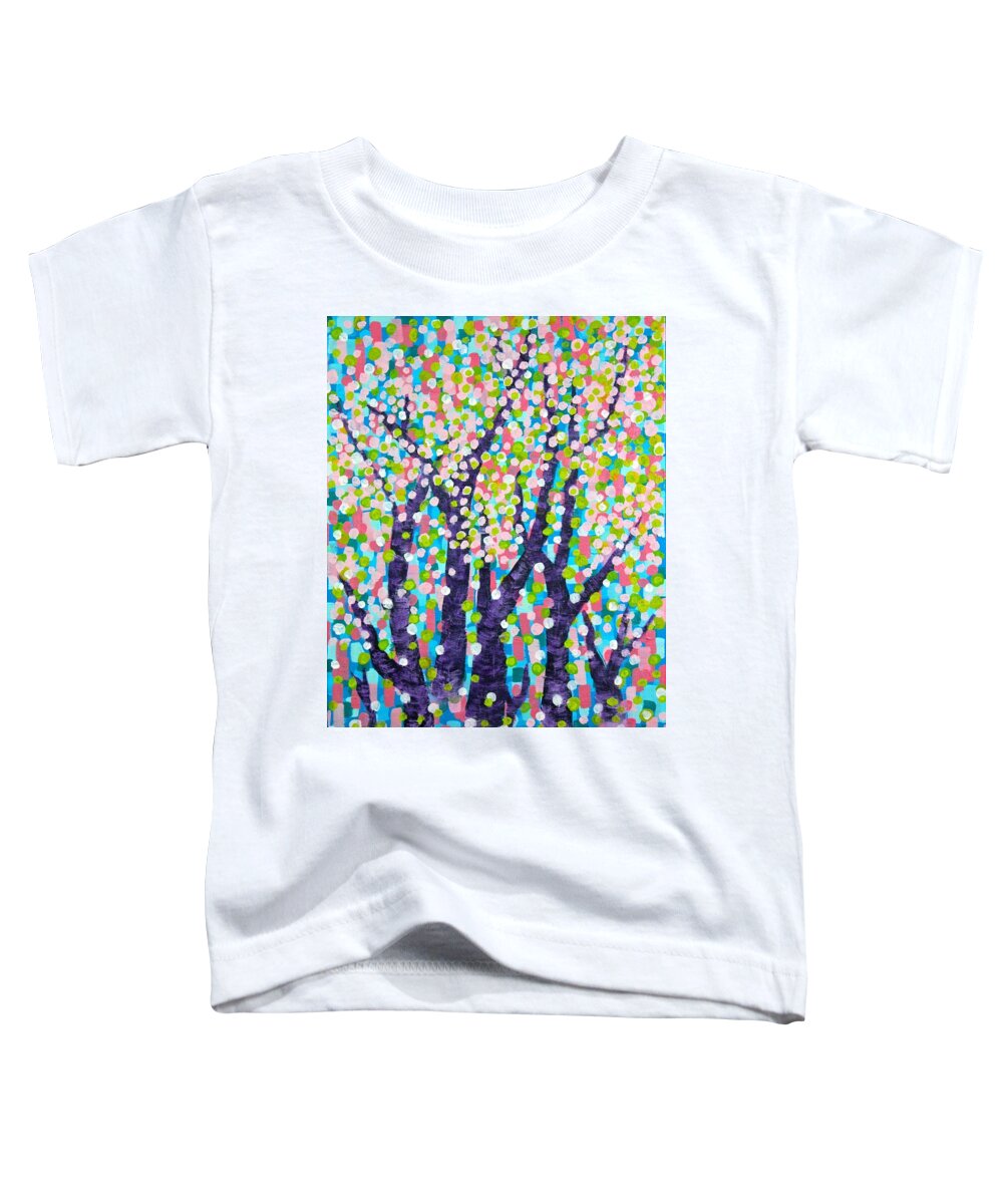 Trees Toddler T-Shirt featuring the painting Magical trees by Wonju Hulse