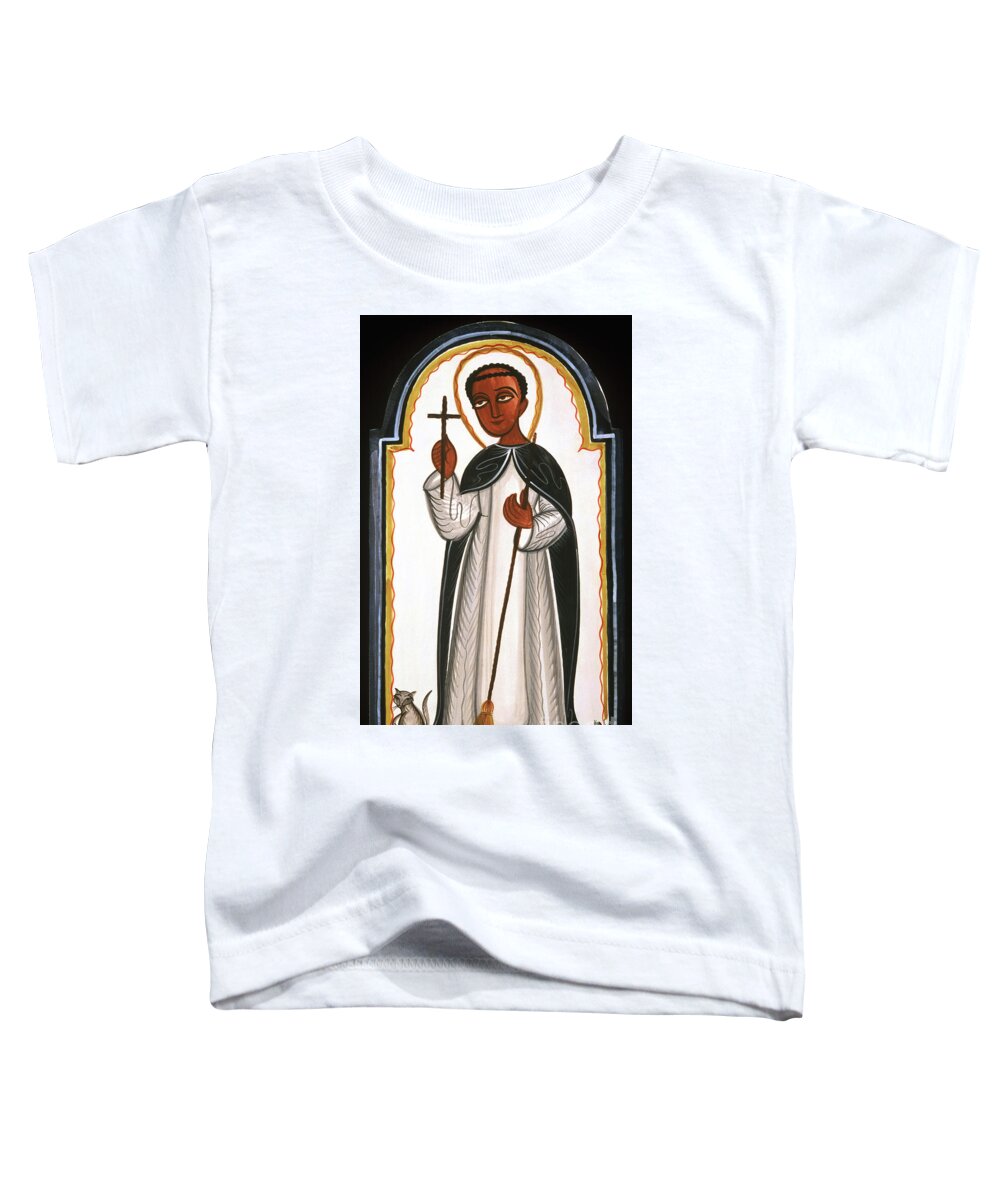 St. Martin De Porres Toddler T-Shirt featuring the painting St. Martin of Porres - AOMAP by Br Arturo Olivas OFS