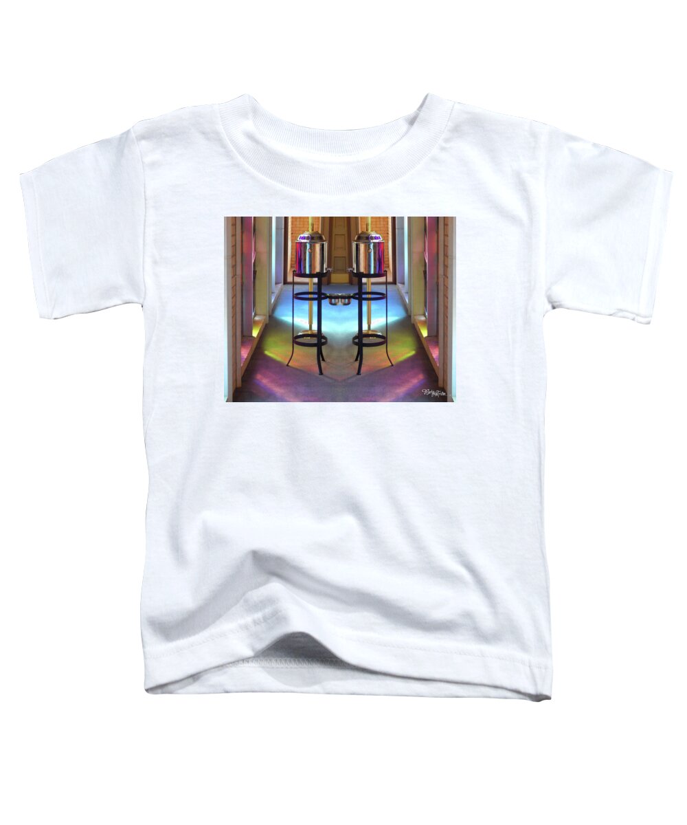 God Toddler T-Shirt featuring the photograph Stained Glass #4714_1 Holy Water Reflections by Barbara Tristan