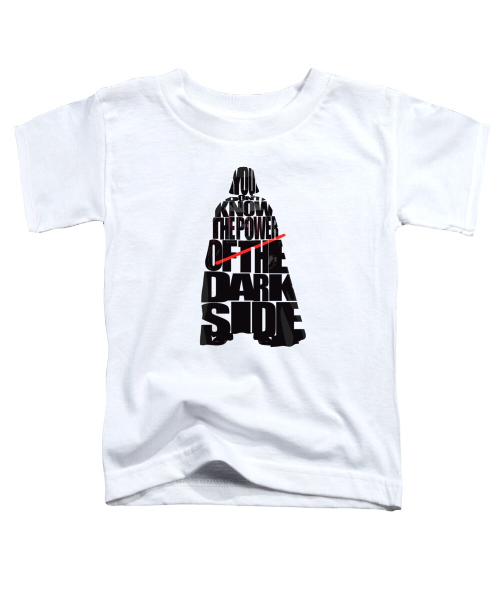 Darth Vader Toddler T-Shirt featuring the digital art Star Wars Inspired Darth Vader Artwork by Inspirowl Design