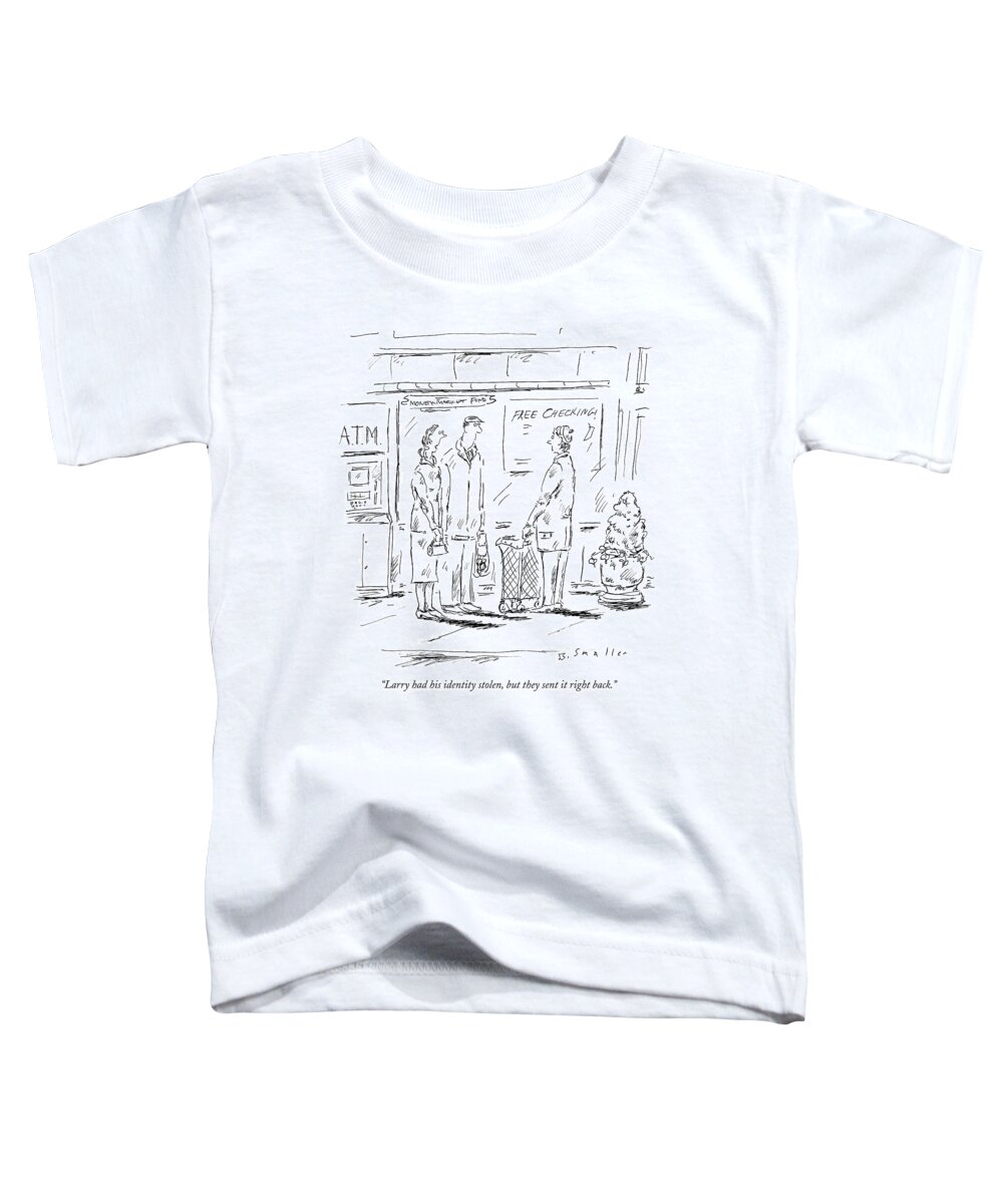 Identity Toddler T-Shirt featuring the drawing Stolen Identity by Barbara Smaller