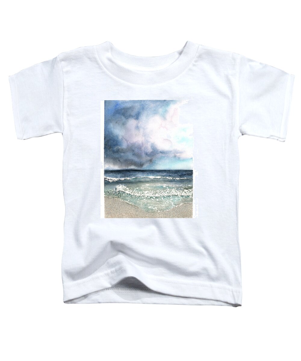 Storm Toddler T-Shirt featuring the painting Stormy Day by Hilda Wagner