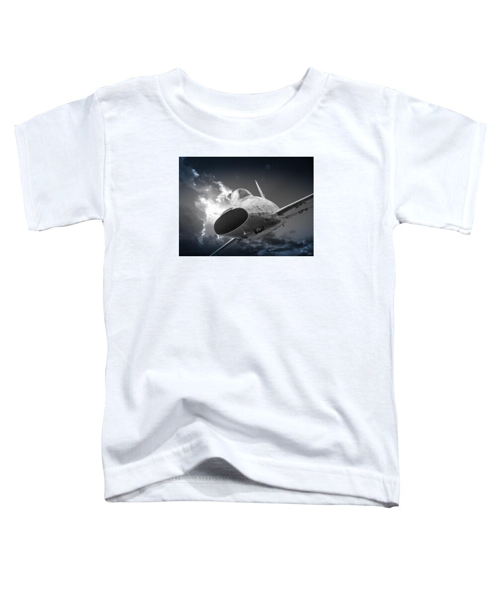 Super Sabre Toddler T-Shirt featuring the photograph Super Sabre Rolling in on the Target by Phil And Karen Rispin