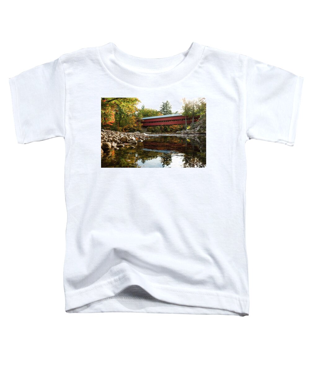 Covered Bridge Toddler T-Shirt featuring the photograph Swift River Covered Bridge by Robert Clifford