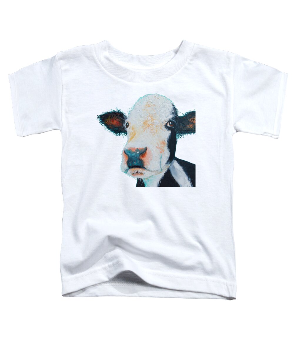 Hereford Cow Toddler T-Shirt featuring the painting T-Shirt with cow design by Jan Matson
