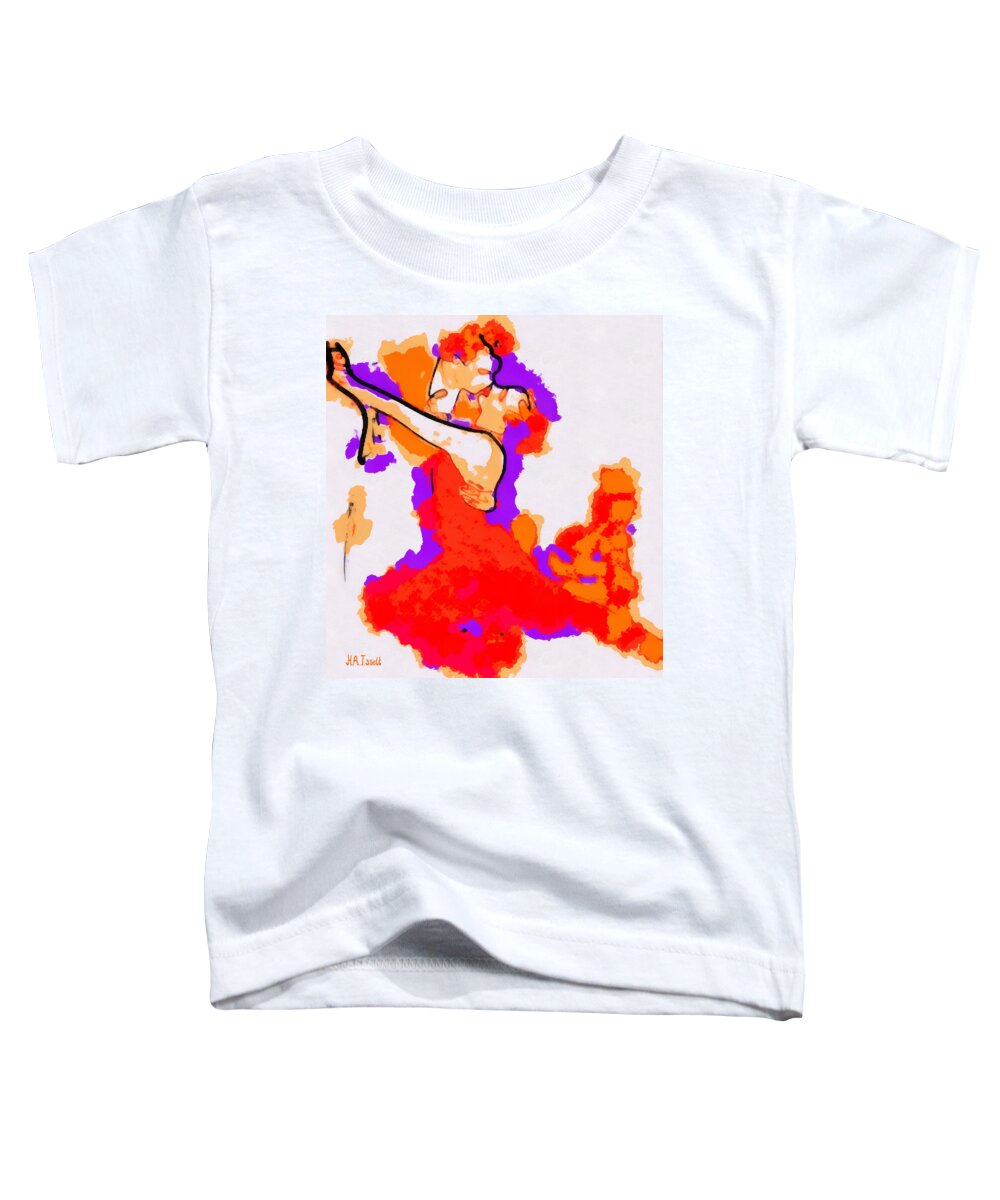 Ballet Toddler T-Shirt featuring the digital art Tango Passionate Colorfull by Humphrey Isselt