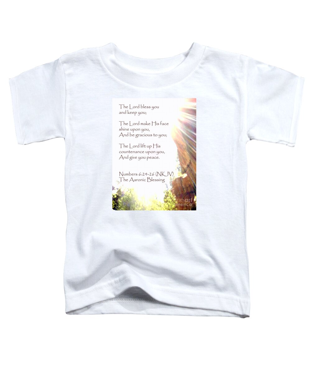 Zion Toddler T-Shirt featuring the photograph The Aaronic Blessing and True Light Lower Emerald Pools Zion by Heather Kirk