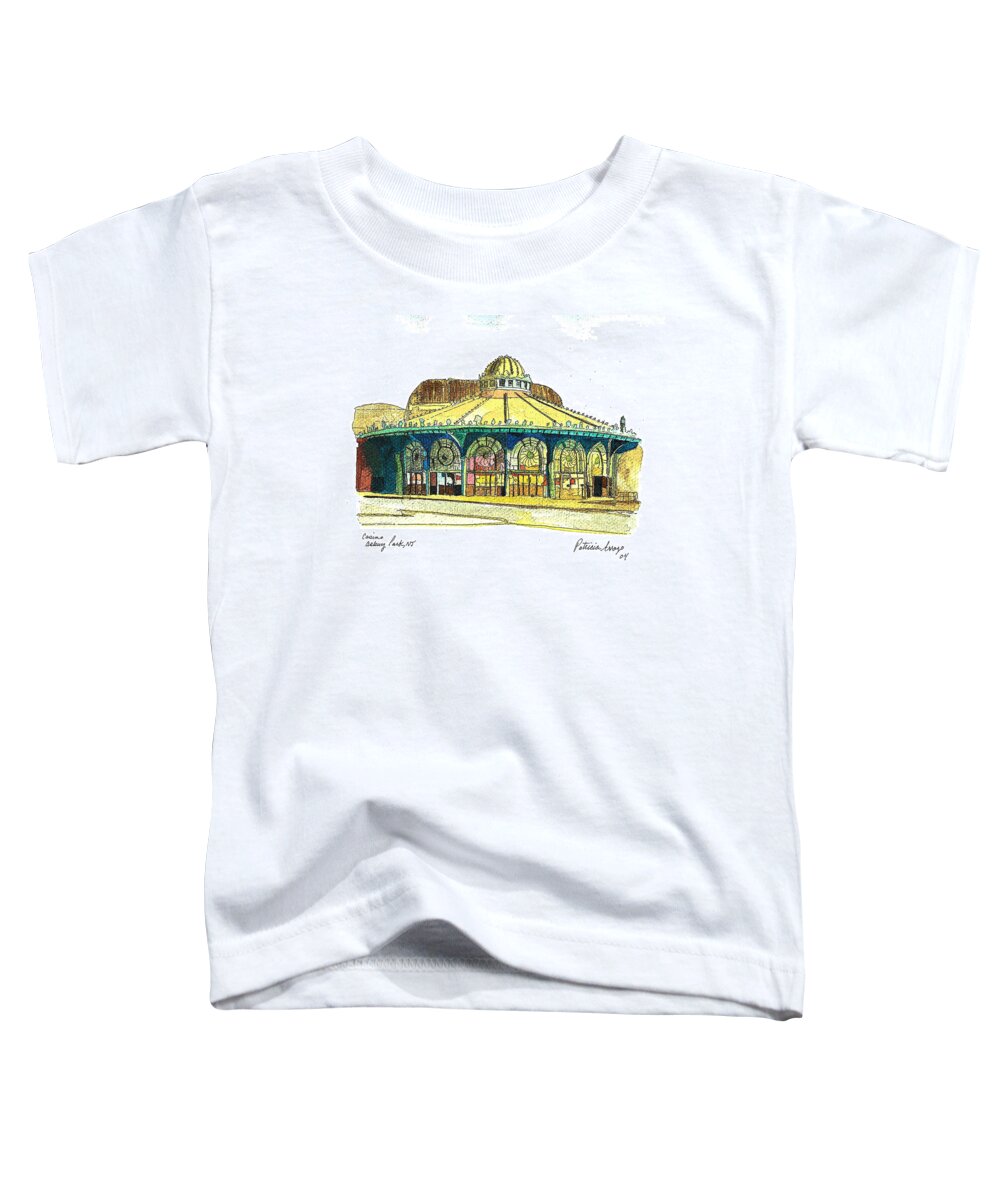 Asbury Art Toddler T-Shirt featuring the painting The Asbury Park Casino by Patricia Arroyo