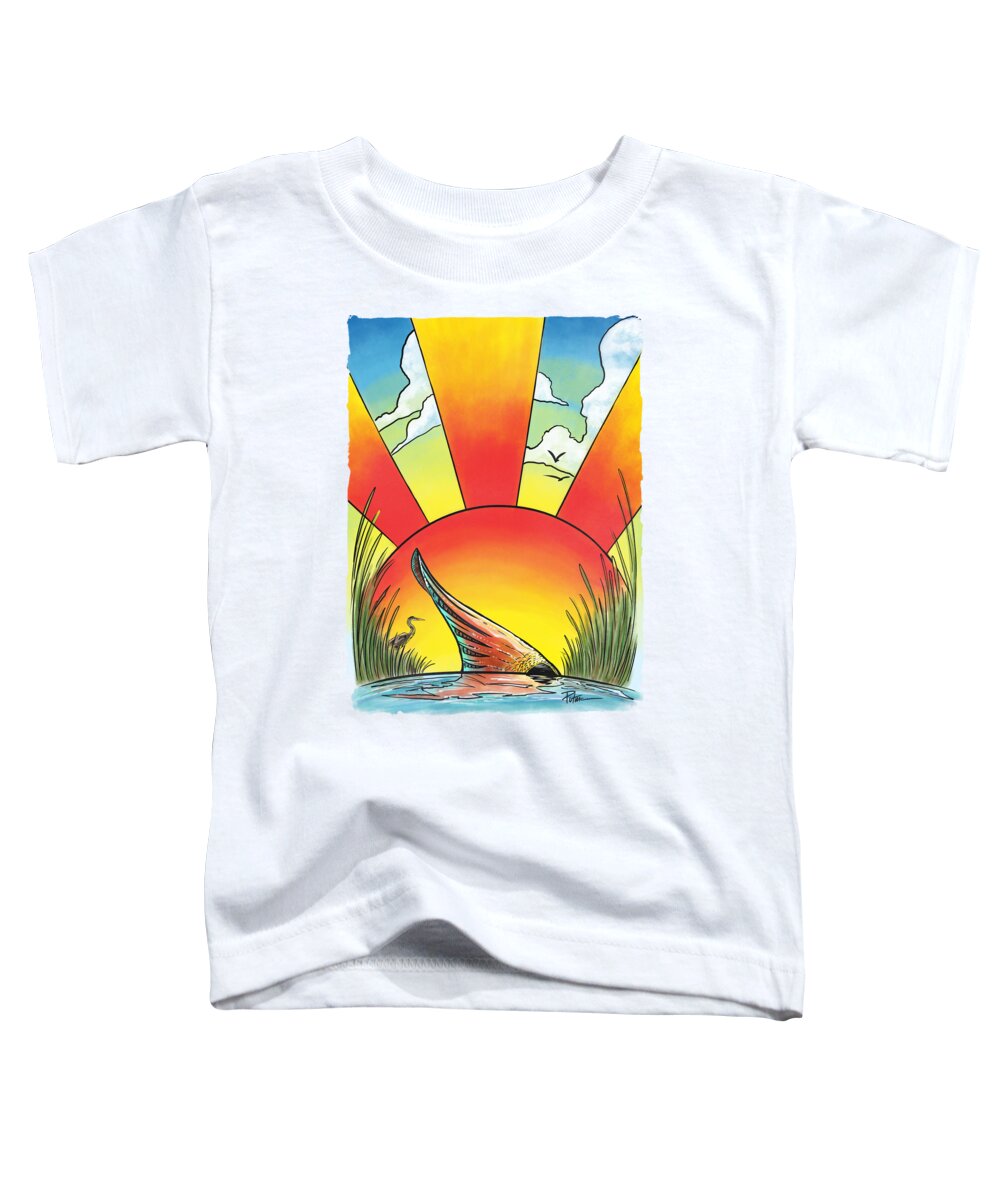 Redfish Toddler T-Shirt featuring the digital art The Backcountry by Kevin Putman