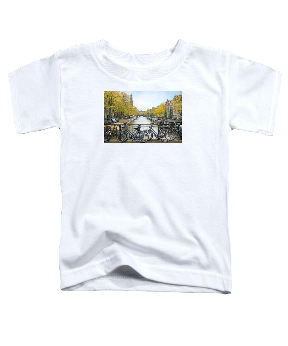 Amsterdam Toddler T-Shirt featuring the photograph The Bicycle City of Amsterdam by David Birchall