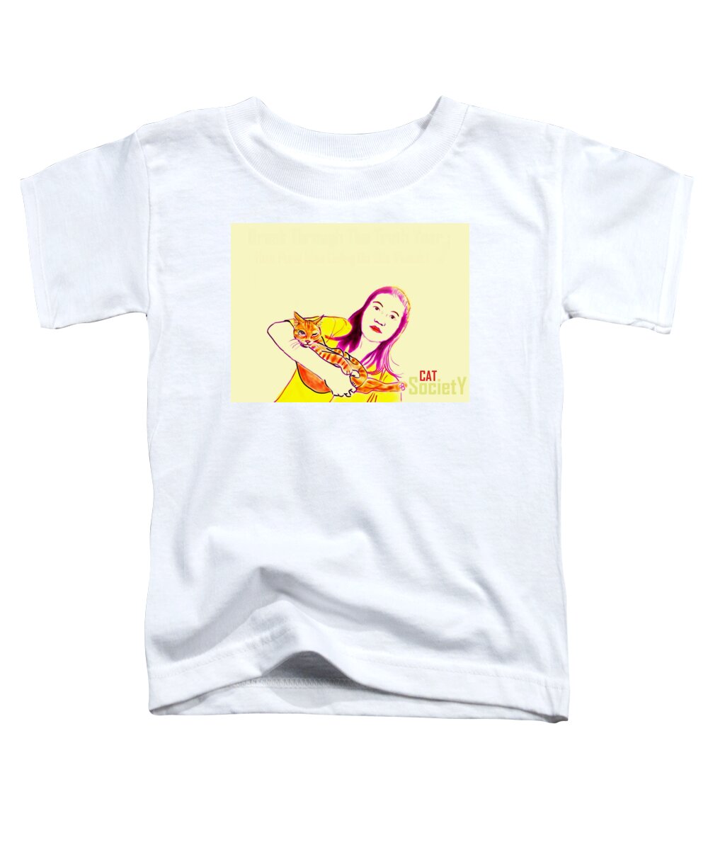 Cat Toddler T-Shirt featuring the painting The CAT Human by Sukalya Chearanantana