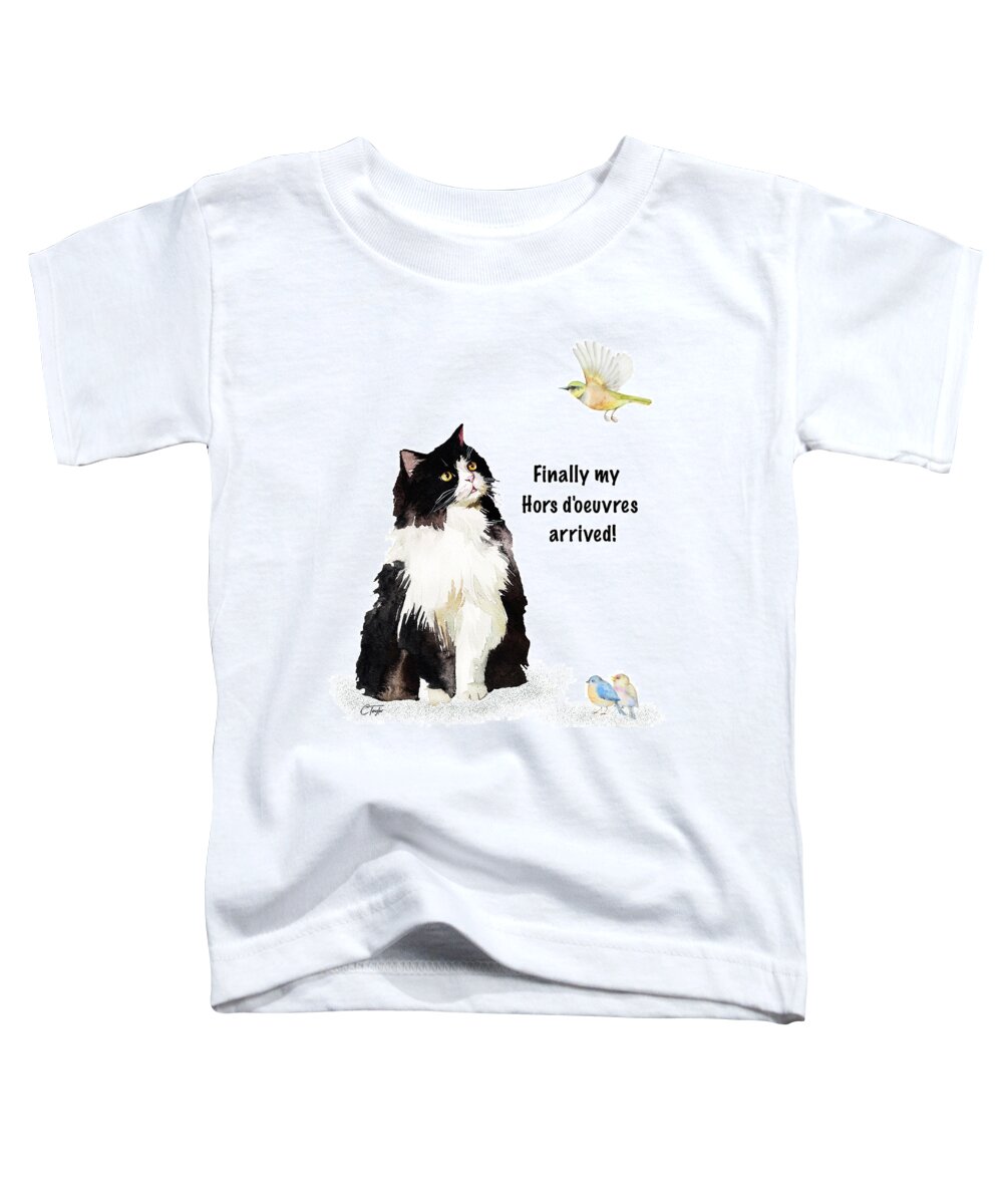 Cats Toddler T-Shirt featuring the painting The Cat's Hors d'oeuvres by Colleen Taylor