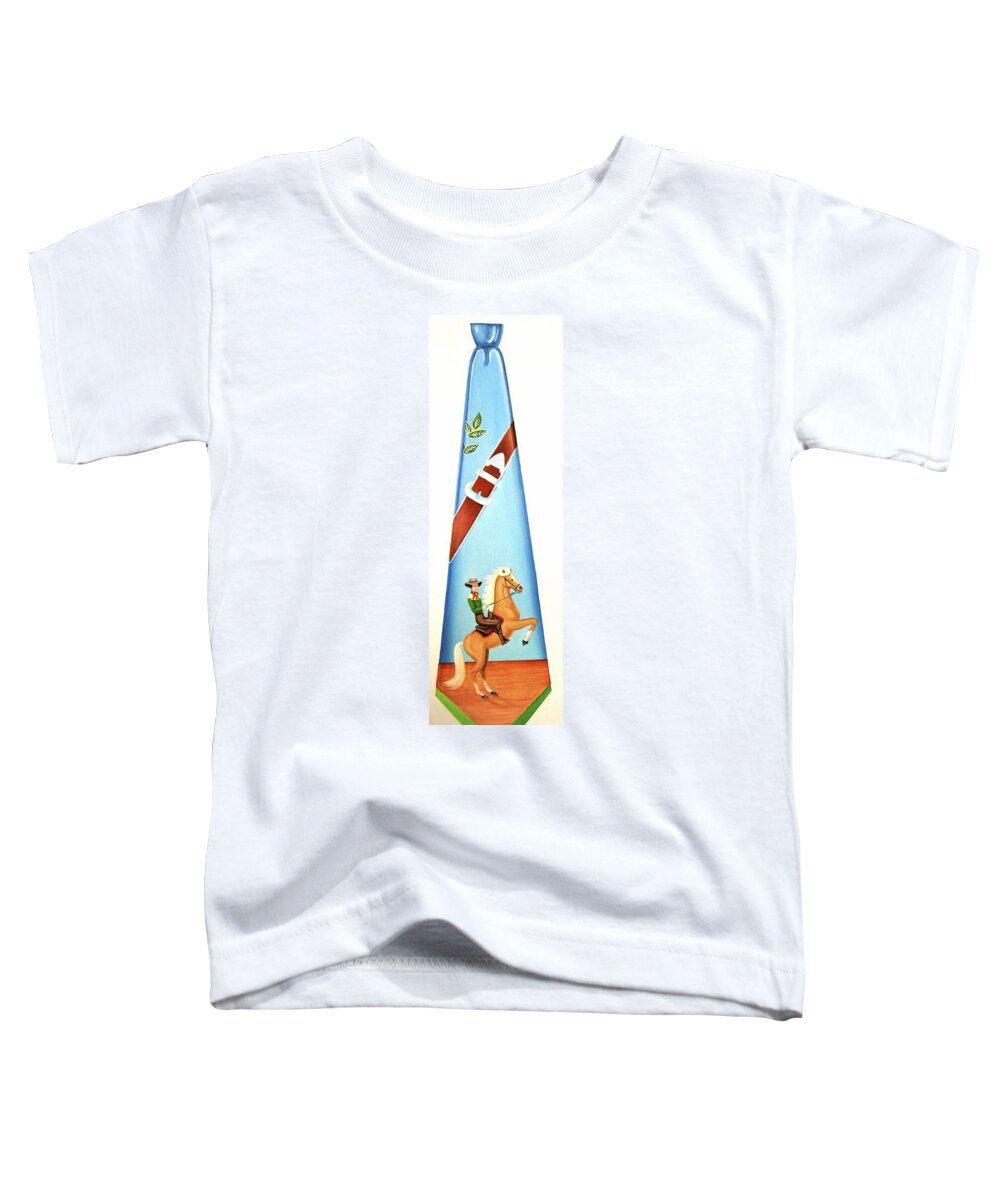 Cowboy Tie Toddler T-Shirt featuring the painting The Cowboy by Tracy Dennison