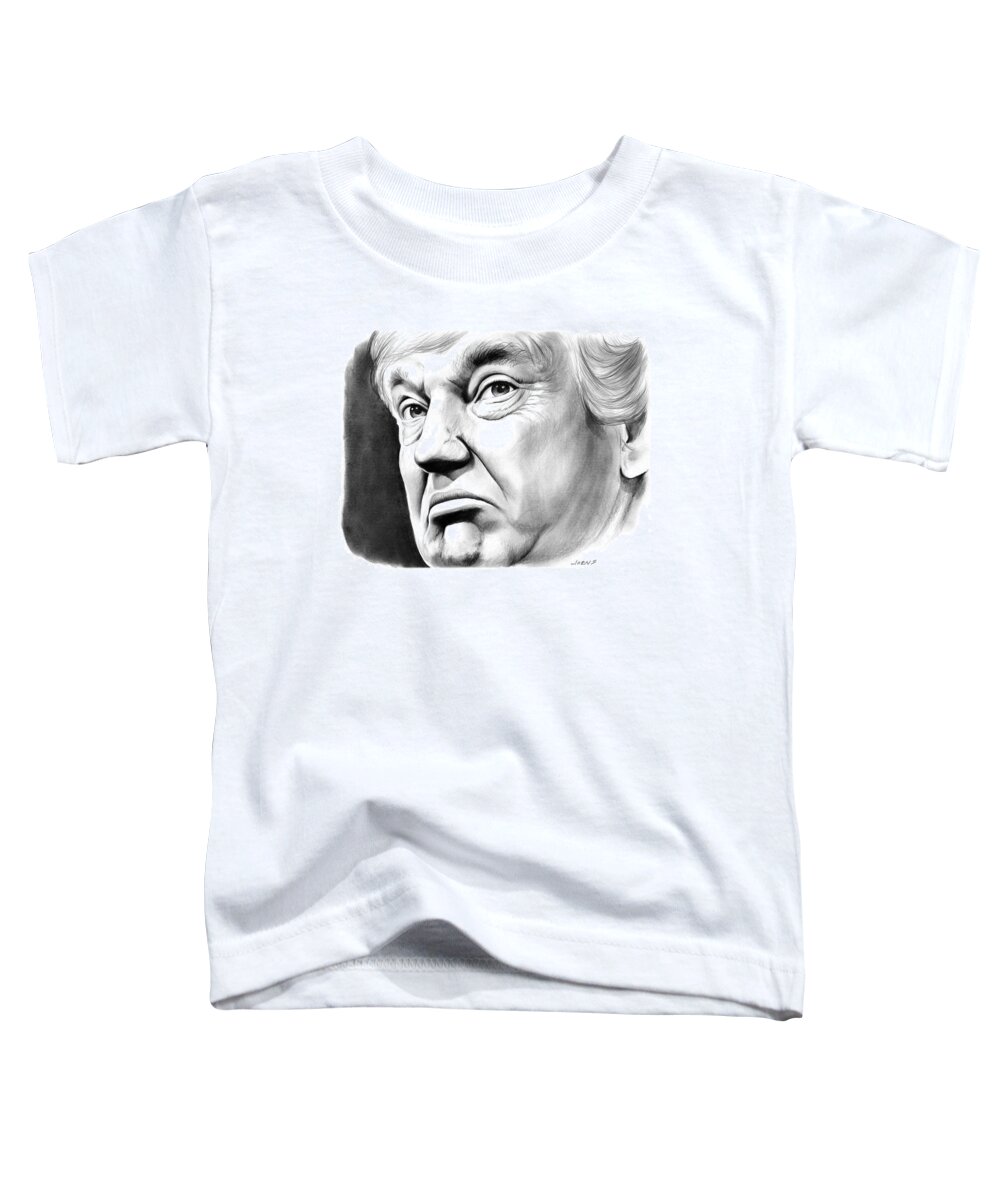 Trump Toddler T-Shirt featuring the drawing The Donald by Greg Joens
