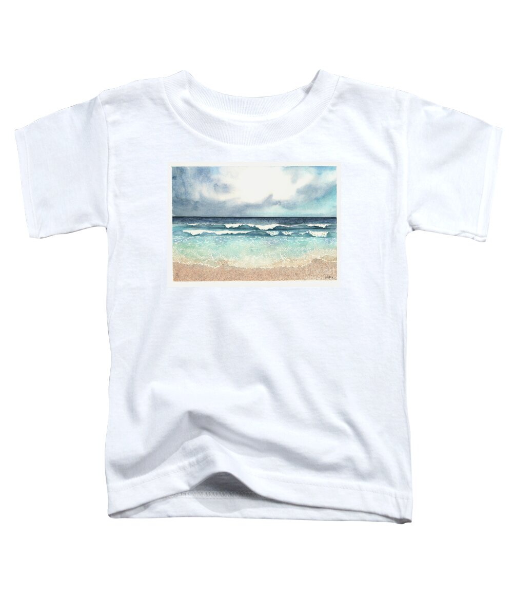 Beach Toddler T-Shirt featuring the painting The Forecast for Today by Hilda Wagner