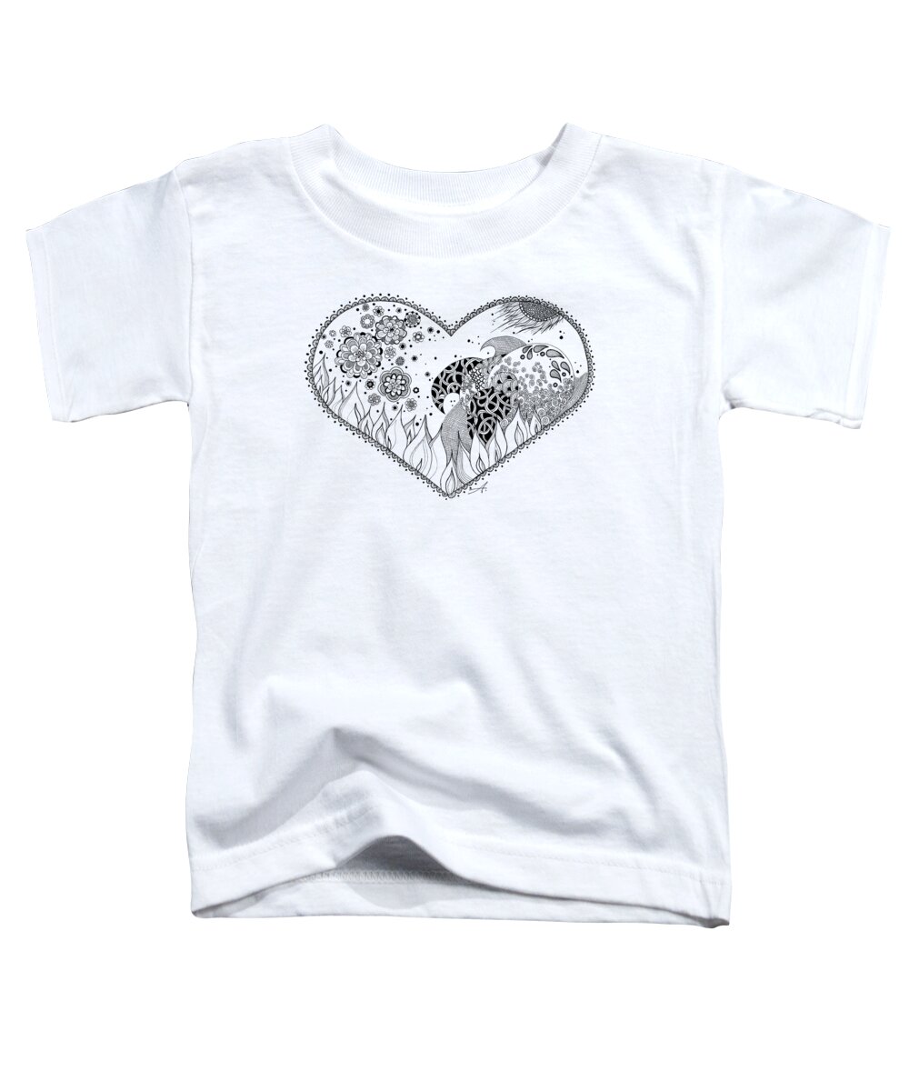 Water Toddler T-Shirt featuring the drawing The Four Elements by Ana V Ramirez