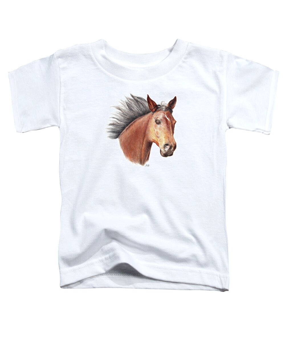 Portraits Toddler T-Shirt featuring the drawing The Horse by Mike Ivey