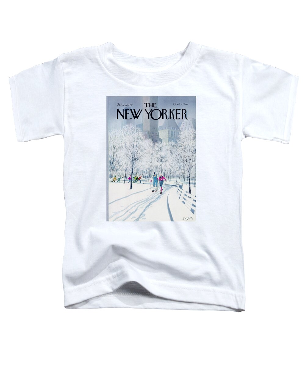 Sports Toddler T-Shirt featuring the painting New Yorker January 29th, 1979 by Charles Saxon