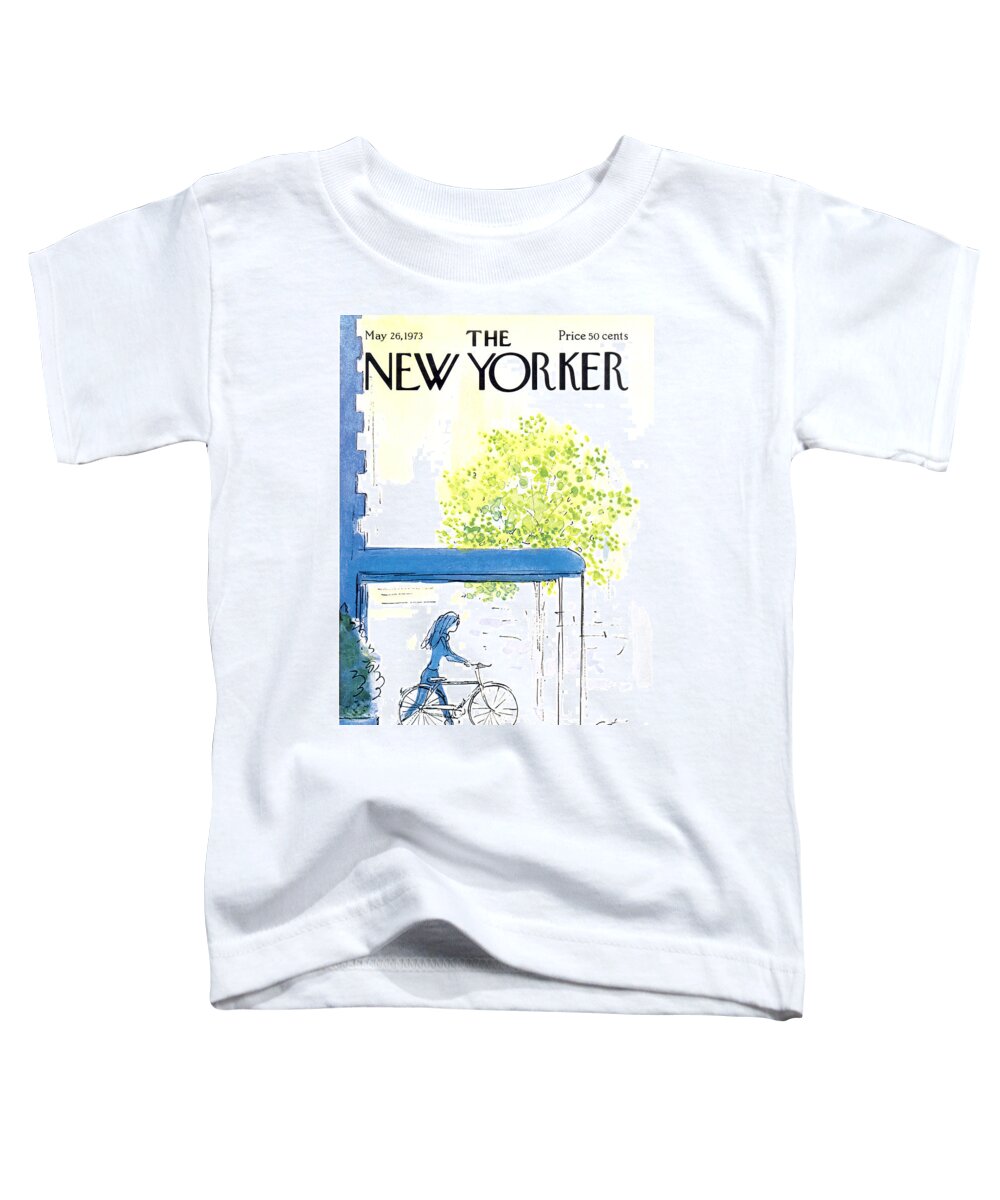 Bicycle Toddler T-Shirt featuring the painting The New Yorker Cover - May 26th, 1973 by Arthur Getz