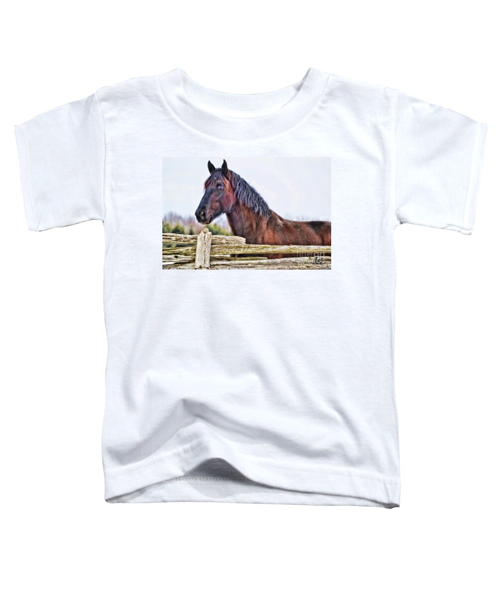 Horse Toddler T-Shirt featuring the photograph The Watcher by Traci Cottingham