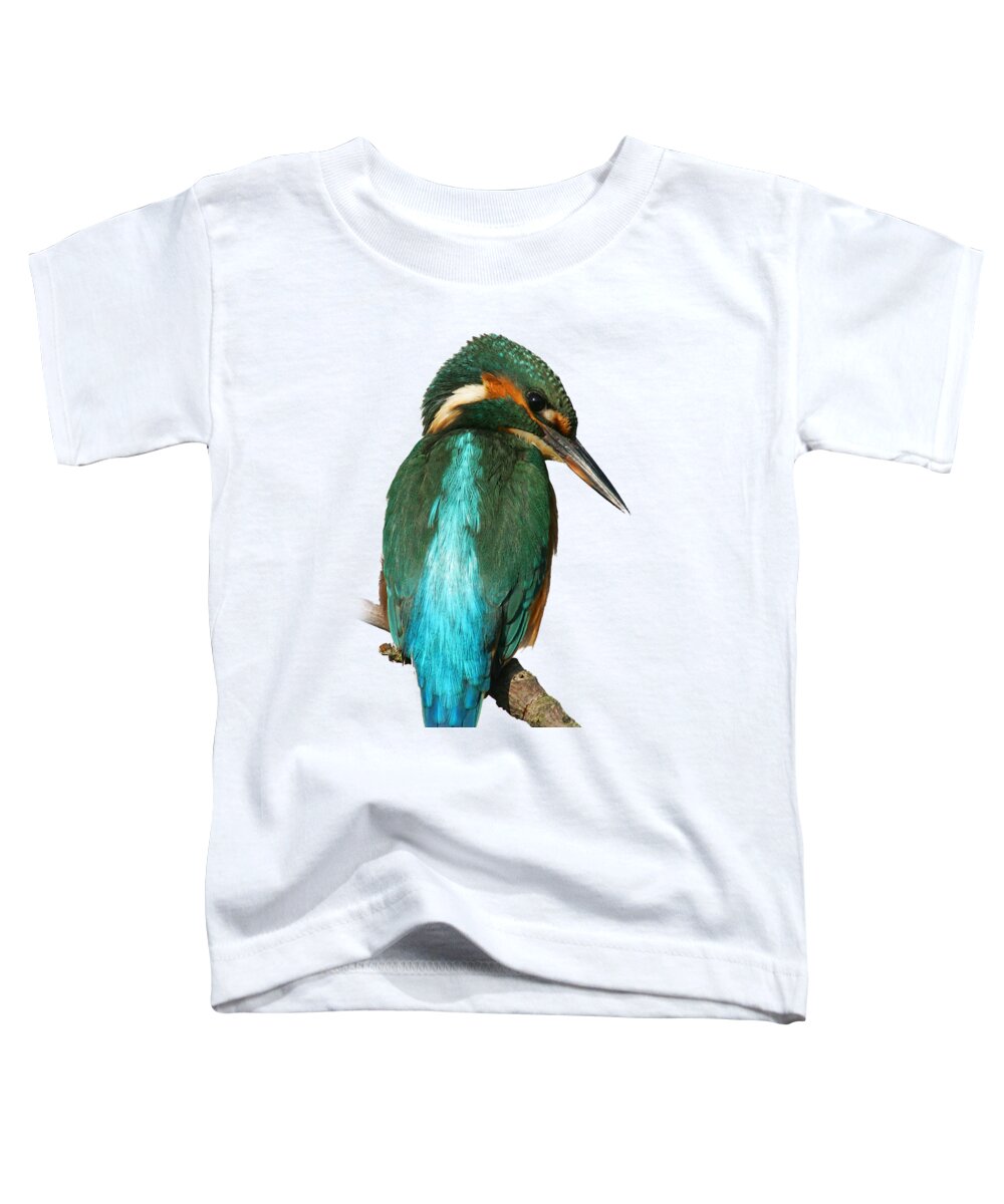 Kingfisher Toddler T-Shirt featuring the photograph The watchful Kingfisher T-shirt by Tony Mills