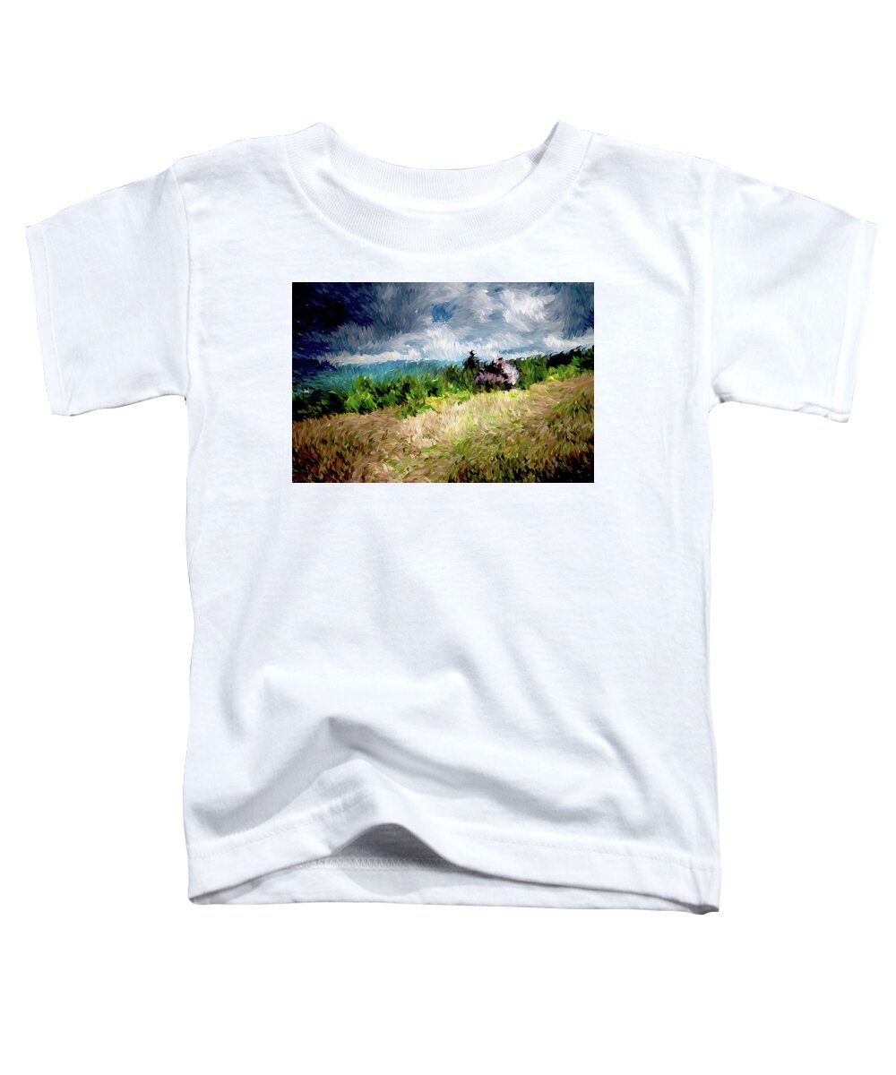 Winds Come As Night Falls Toddler T-Shirt featuring the mixed media The Winds Come As Night Falls Impressionism by Georgiana Romanovna