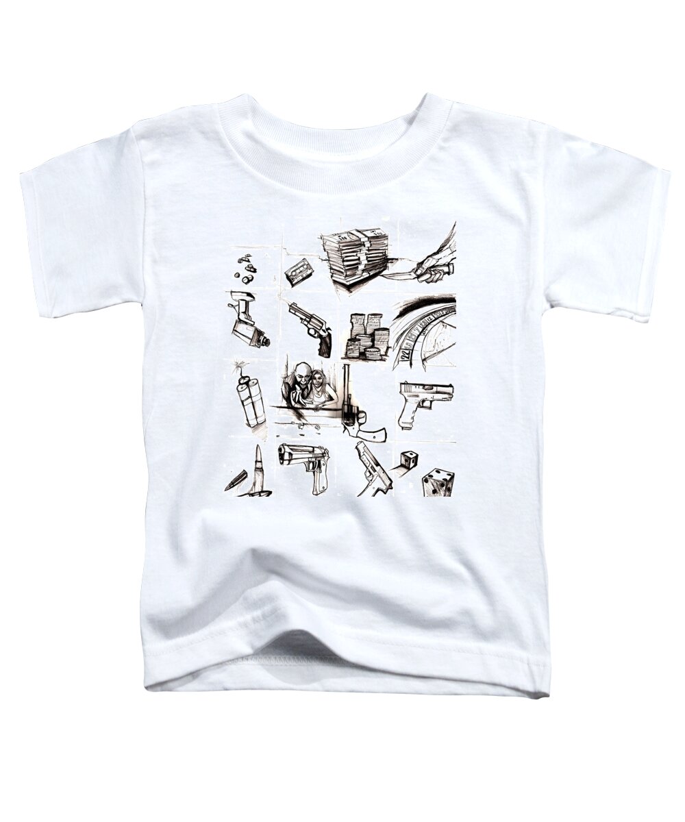 Guns Toddler T-Shirt featuring the painting Roll The Dice by John Gholson
