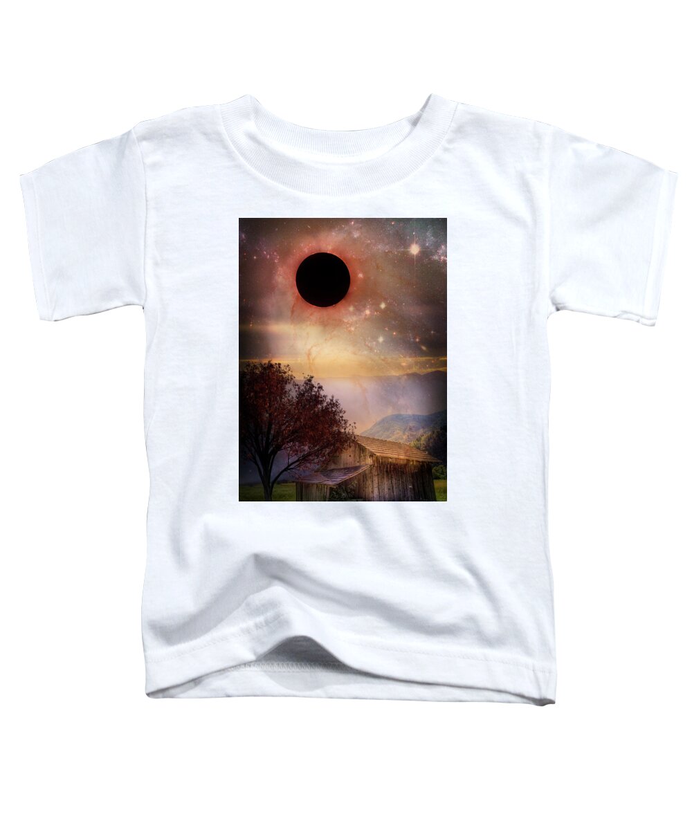 Appalachia Toddler T-Shirt featuring the photograph Total Eclipse of the Sun Barn Art by Debra and Dave Vanderlaan
