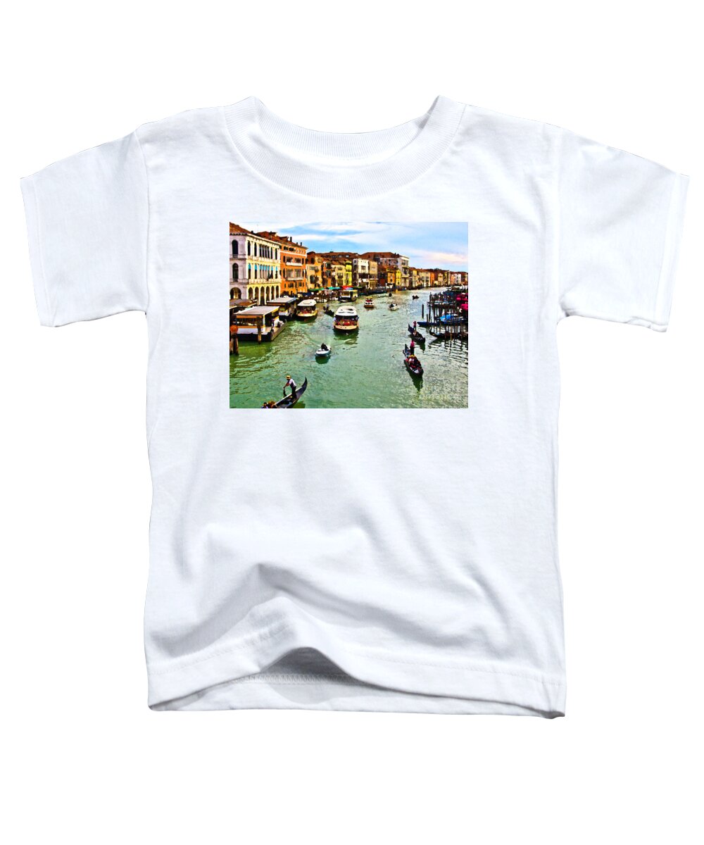 Venice Toddler T-Shirt featuring the photograph Traghetto, Vaporetto, Gondola by Tom Cameron