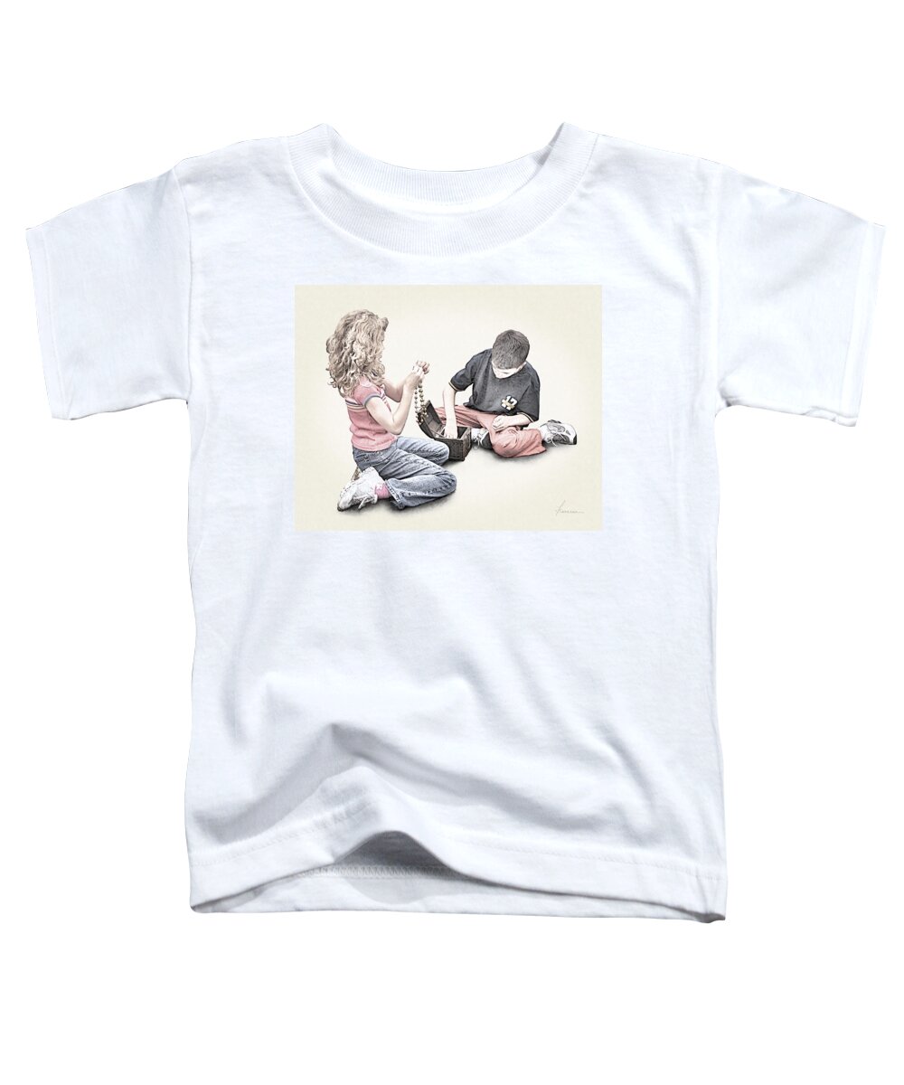 Children Toddler T-Shirt featuring the digital art Treasure Chest by Frances Miller