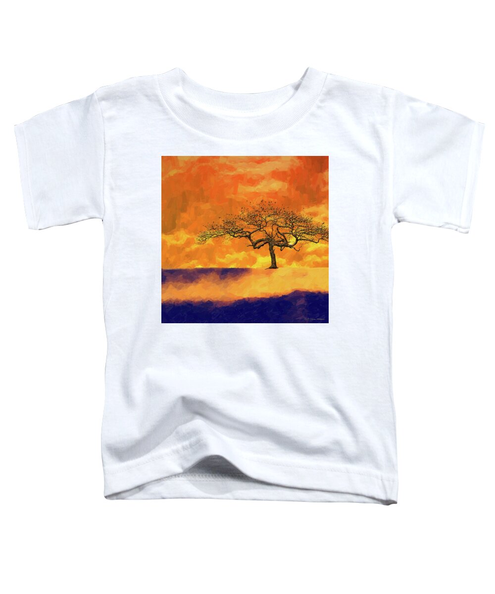 'abstracts Plus' Collection By Serge Averbukh Toddler T-Shirt featuring the digital art Tree of Life - Golden Fog by Serge Averbukh