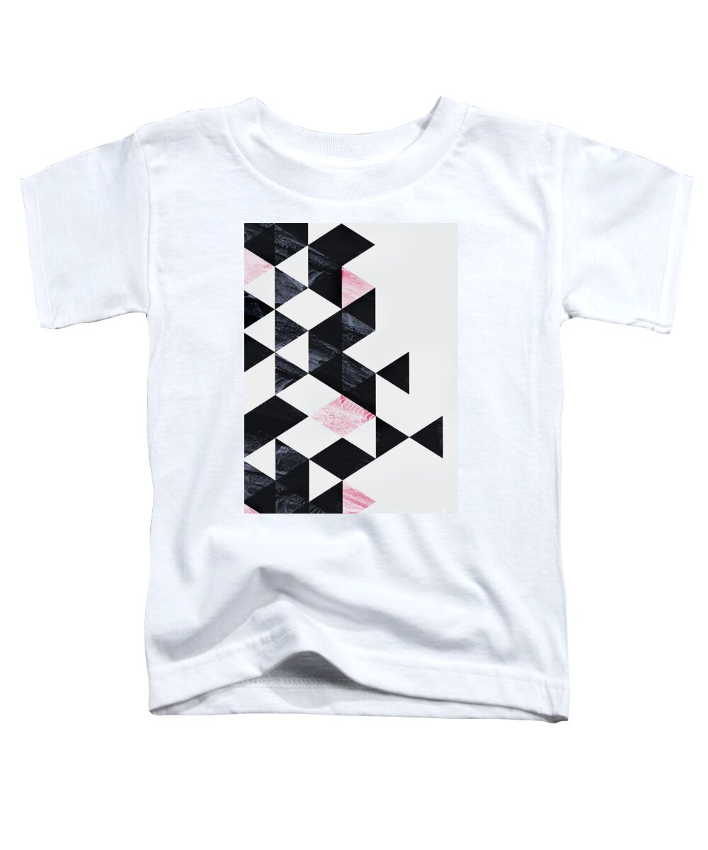 Triangle Toddler T-Shirt featuring the mixed media Triangle Geometry by Emanuela Carratoni