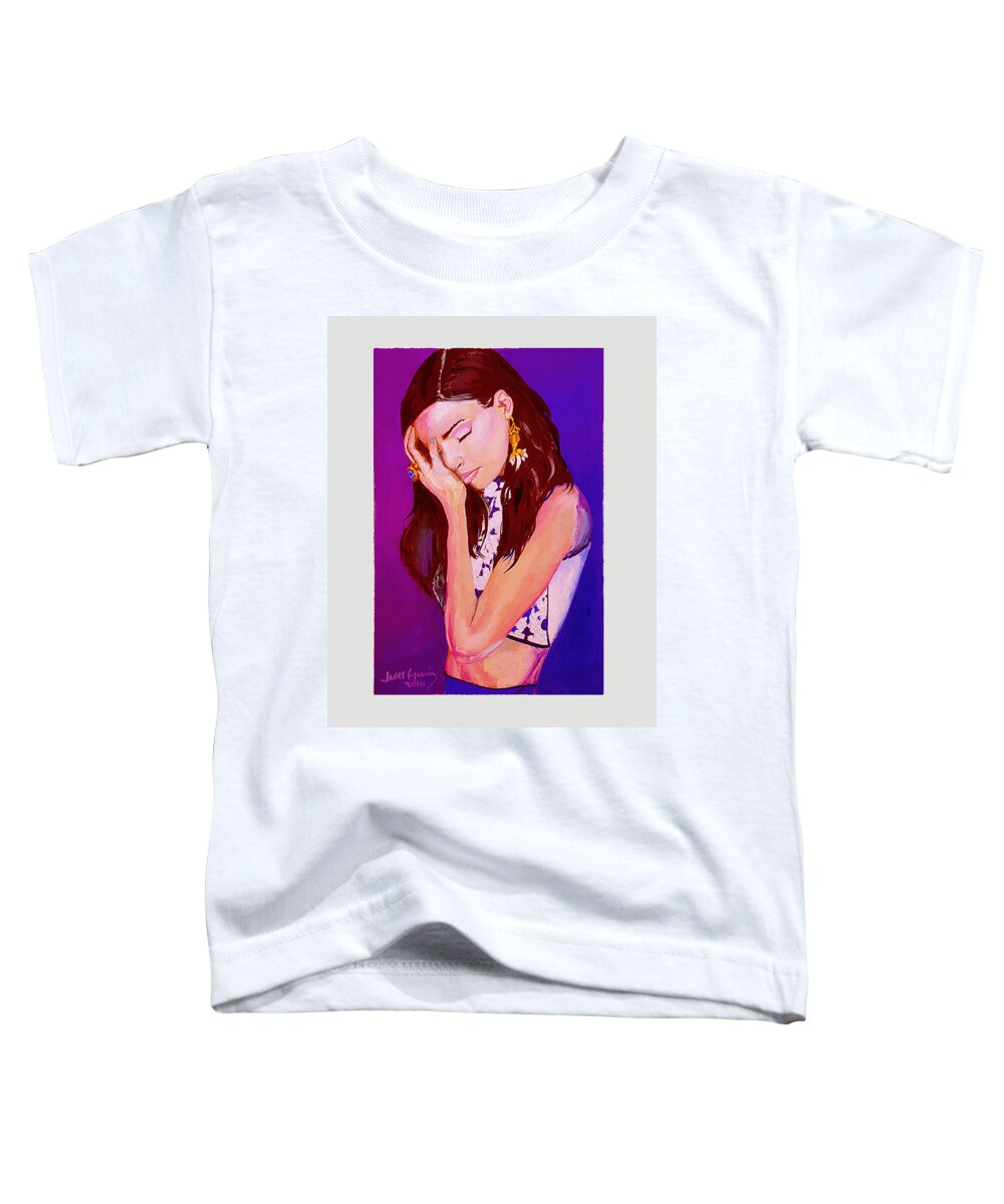 People Toddler T-Shirt featuring the painting Troubled by Janet Garcia