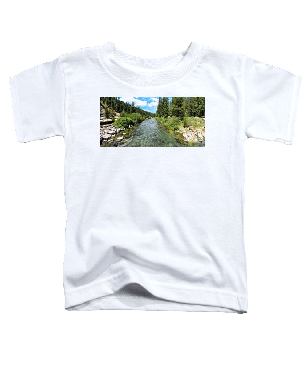 Joe Lach Toddler T-Shirt featuring the photograph Truckee River Toward Tahoe City by Joe Lach