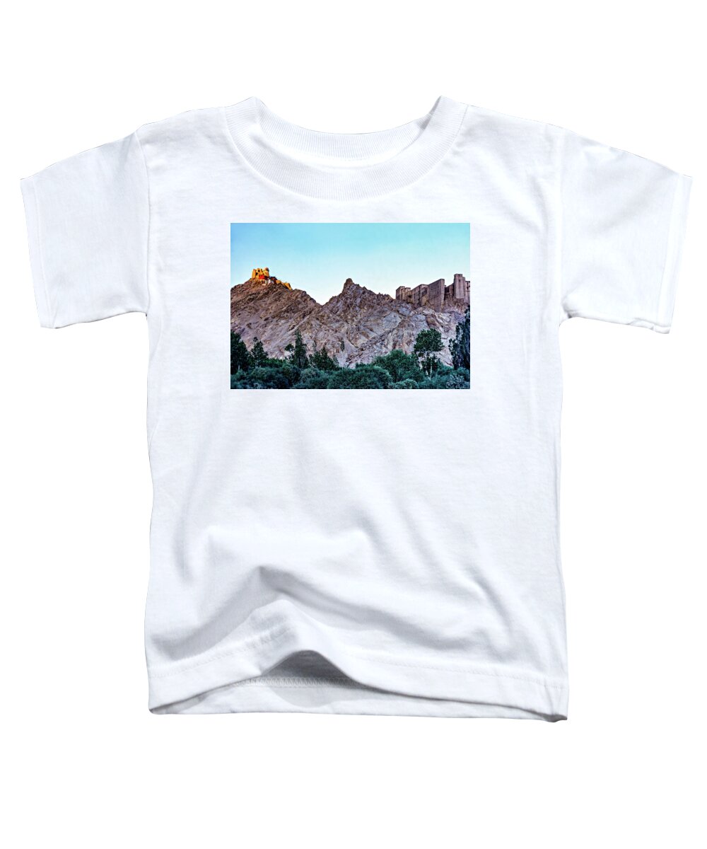 Steve Harrington Toddler T-Shirt featuring the photograph Tsemo Fort - Ladakh by Steve Harrington