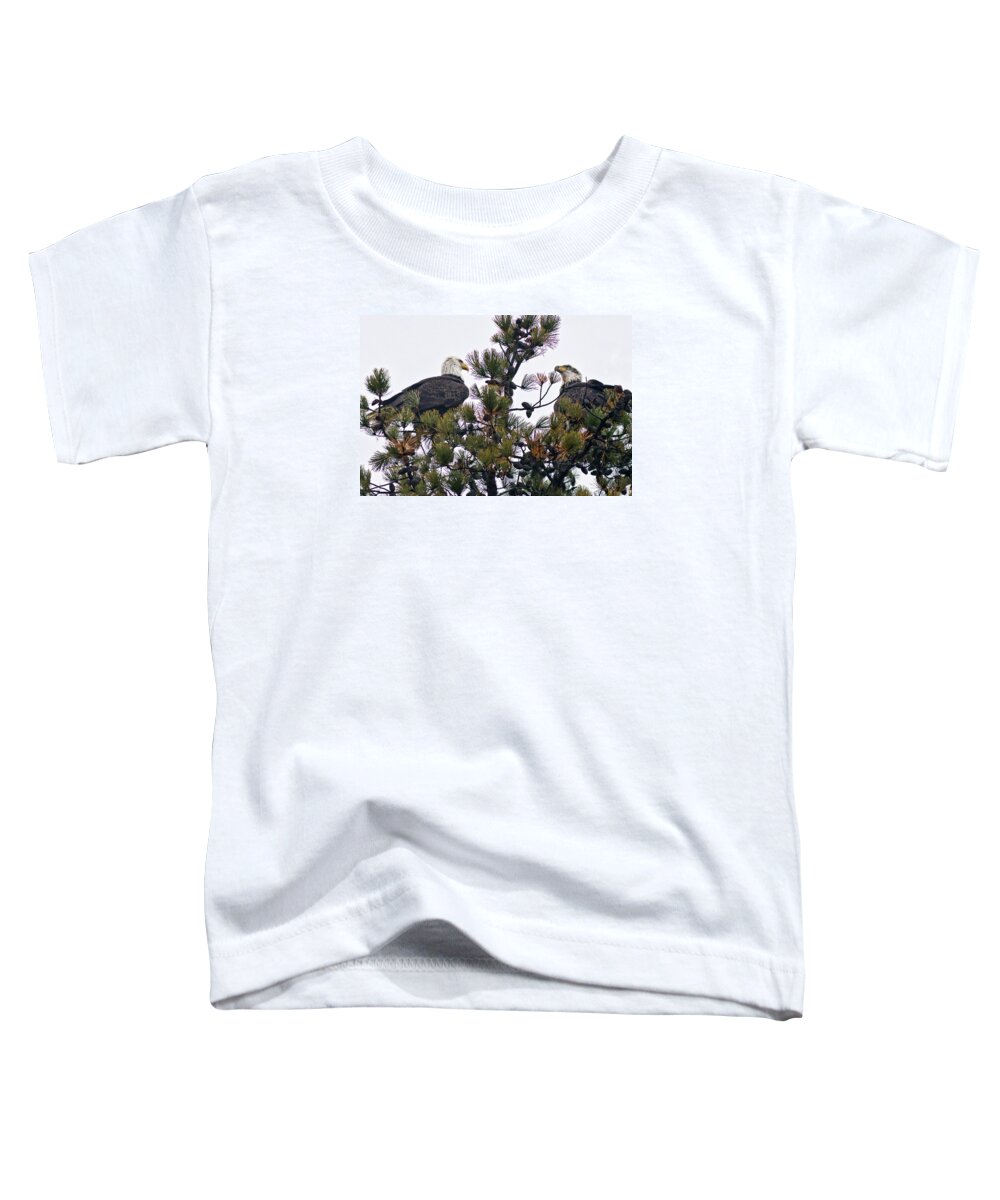Bird Toddler T-Shirt featuring the photograph Twin Eagles by John Rowe