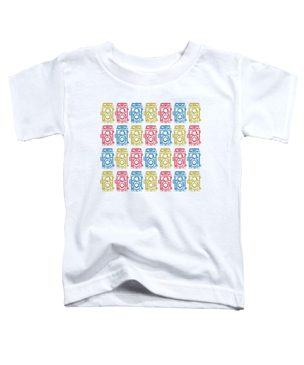 Analog Toddler T-Shirt featuring the digital art Twin lens camera pattern by Setsiri Silapasuwanchai