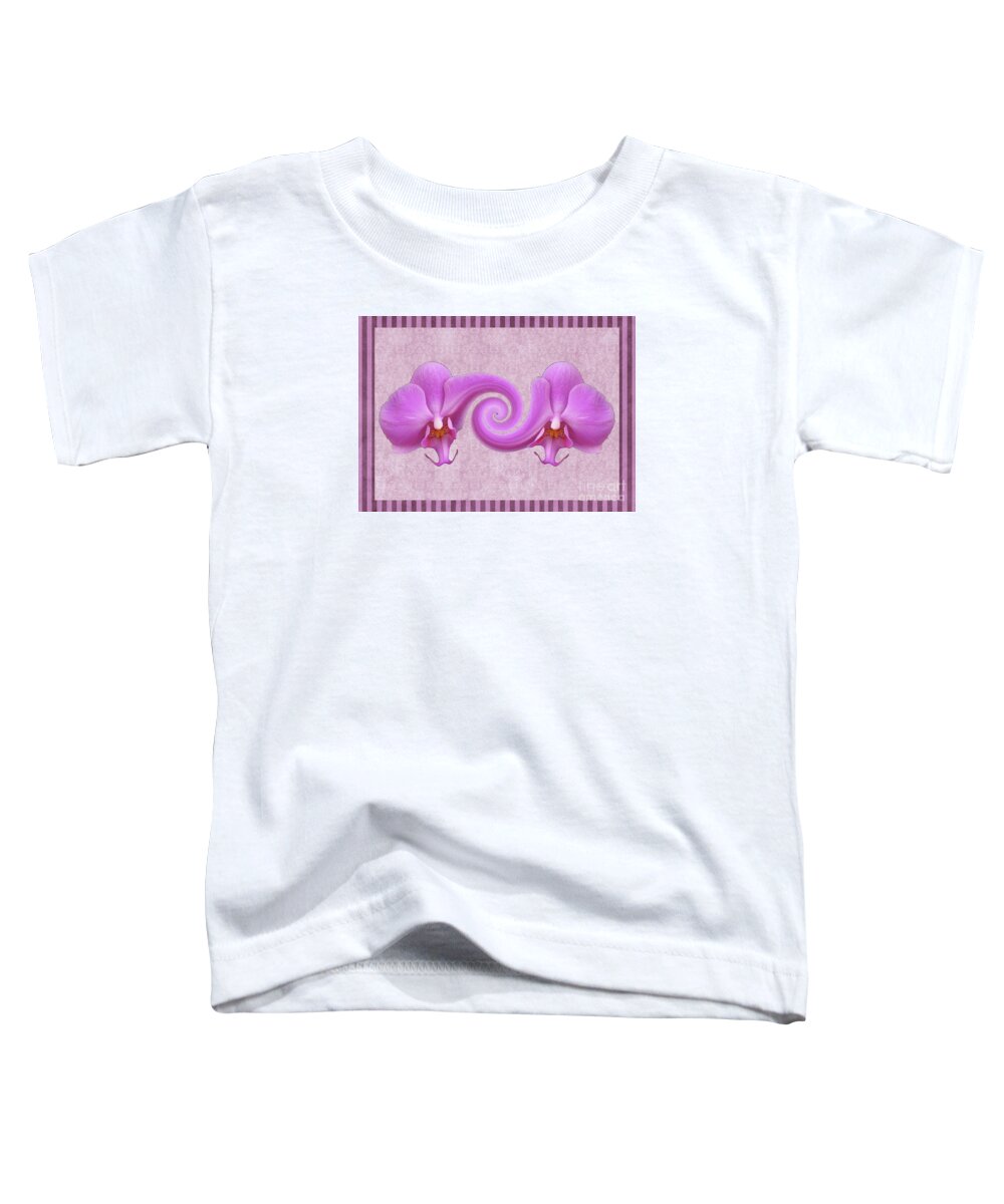 Twisted Orchids Toddler T-Shirt featuring the mixed media Twisted Orchids by Rose Santuci-Sofranko