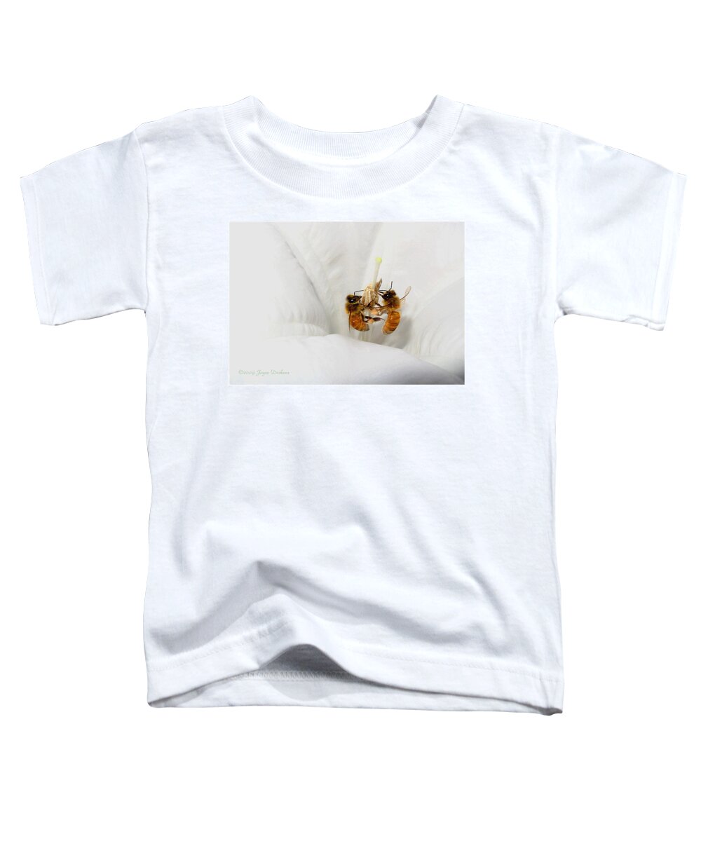 Bee Toddler T-Shirt featuring the photograph Two Busy by Joyce Dickens