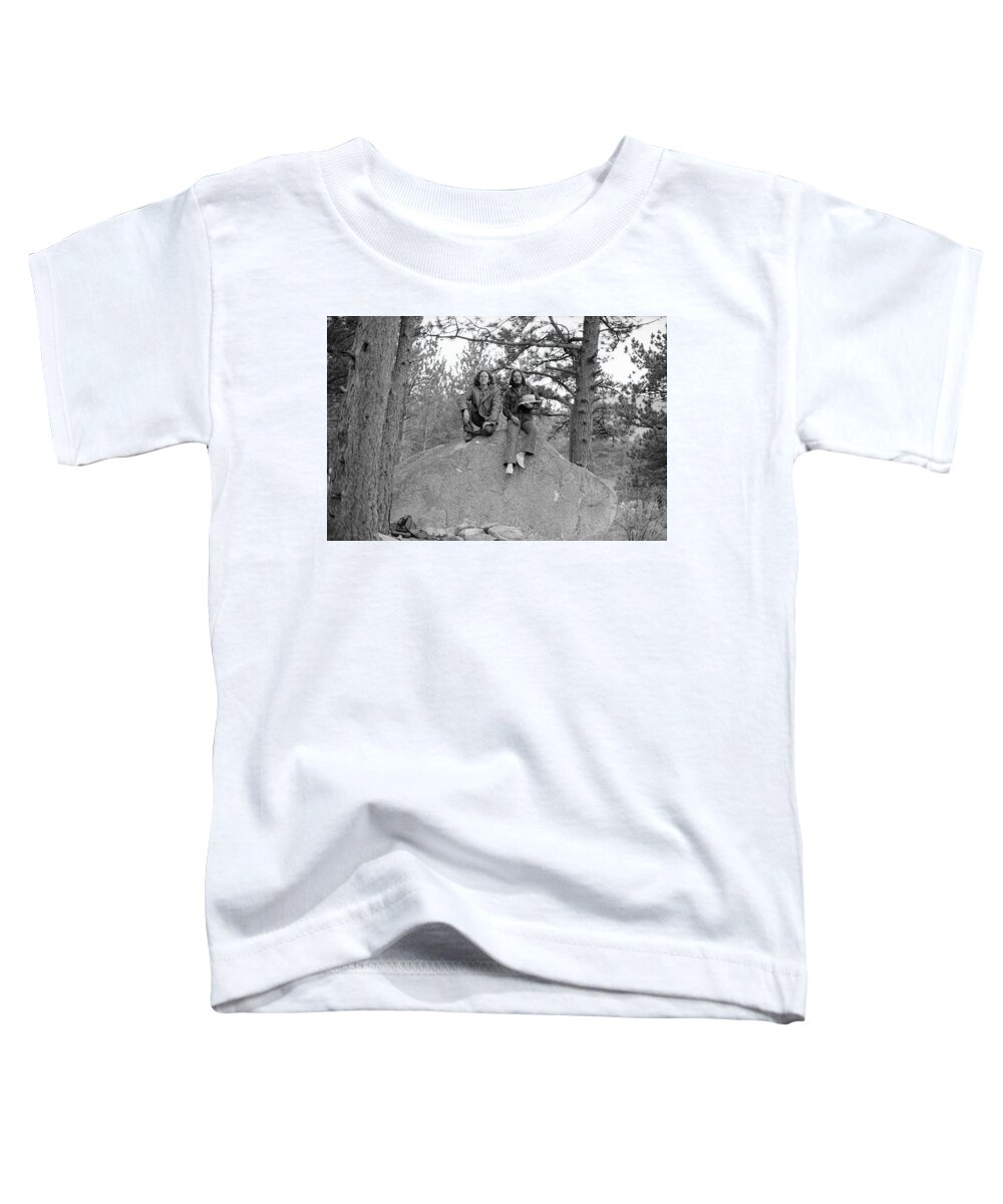 American West Toddler T-Shirt featuring the photograph Two Men on a Boulder in the American West, 1972 by Jeremy Butler