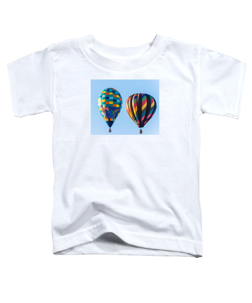 Hot Air Balloons Toddler T-Shirt featuring the photograph Two Shapes by Charles McCleanon