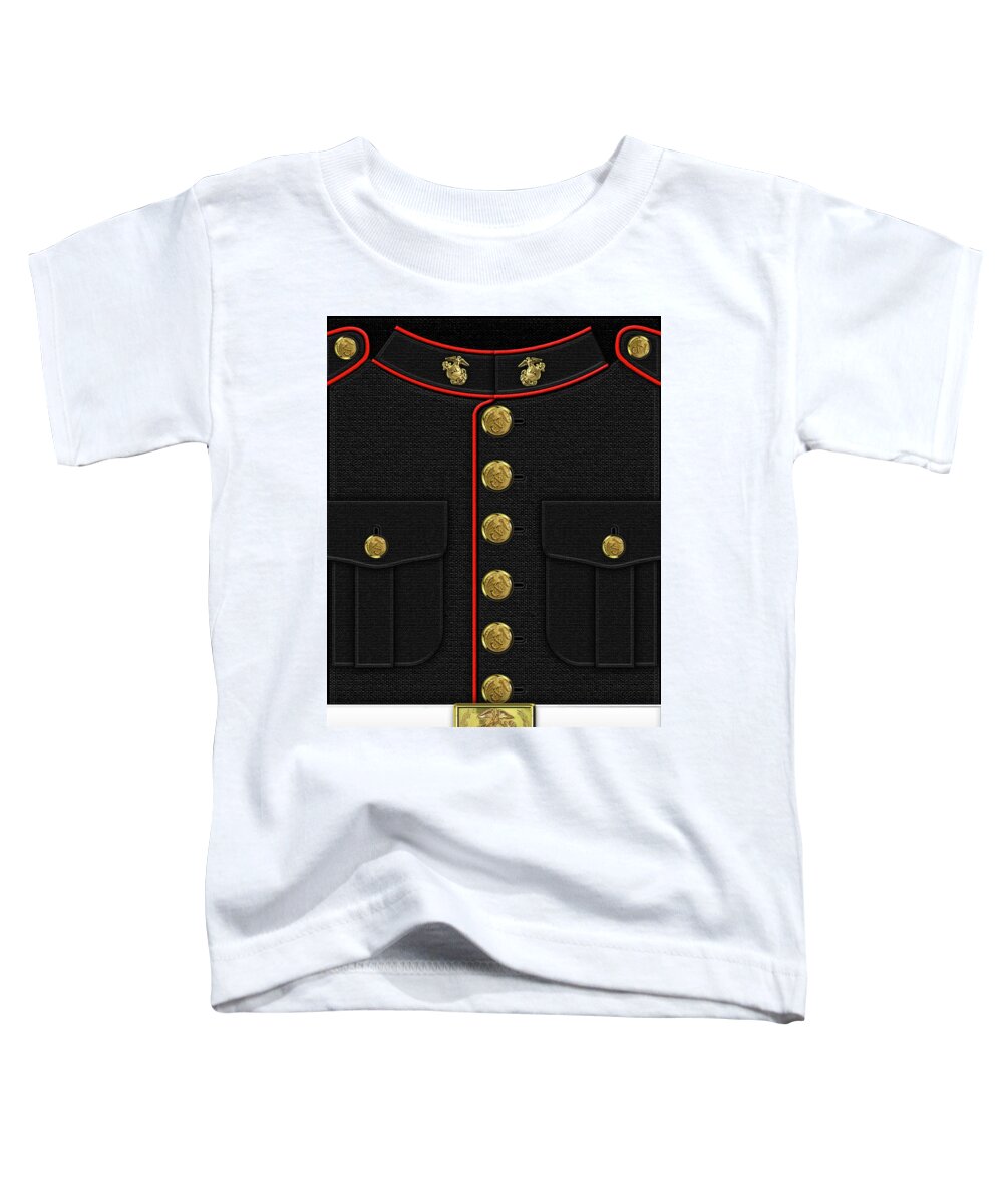 'military Insignia & Heraldry 3d' Collection By Serge Averbukh Toddler T-Shirt featuring the digital art U S M C Dress uniform by Serge Averbukh