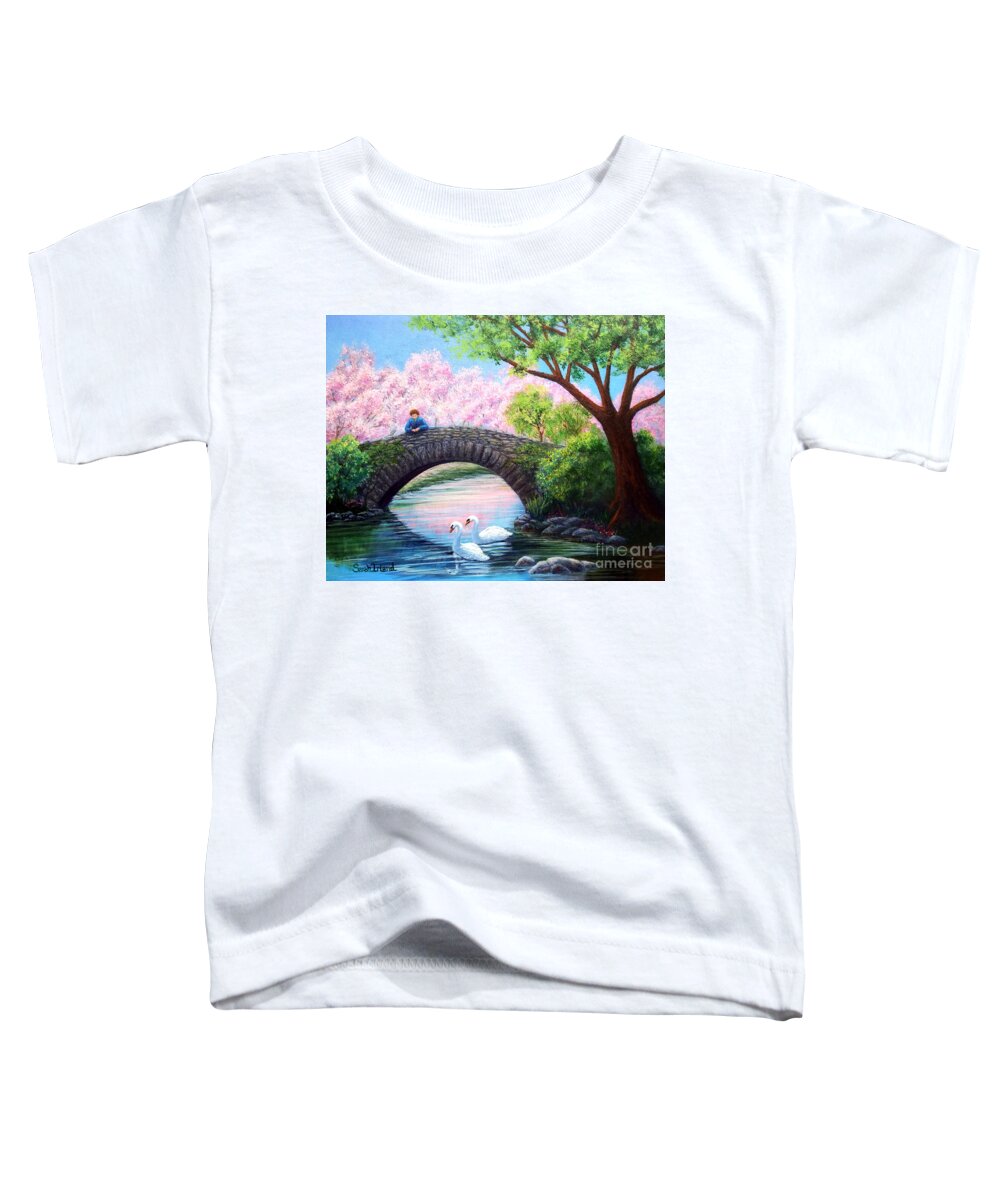 View Toddler T-Shirt featuring the painting View from the Bridge by Sarah Irland